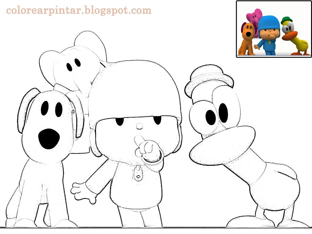 Dibujos - Fondos de escritorio - Imagenes: Dibujo Pocoyo para colorear