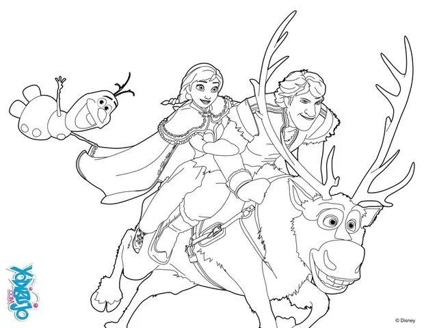 Dibujos de Frozen para colorear, Ana y Kristoff para imprimir Dibujos de Frozen para colorear, Ana y Kristoff para imprimir