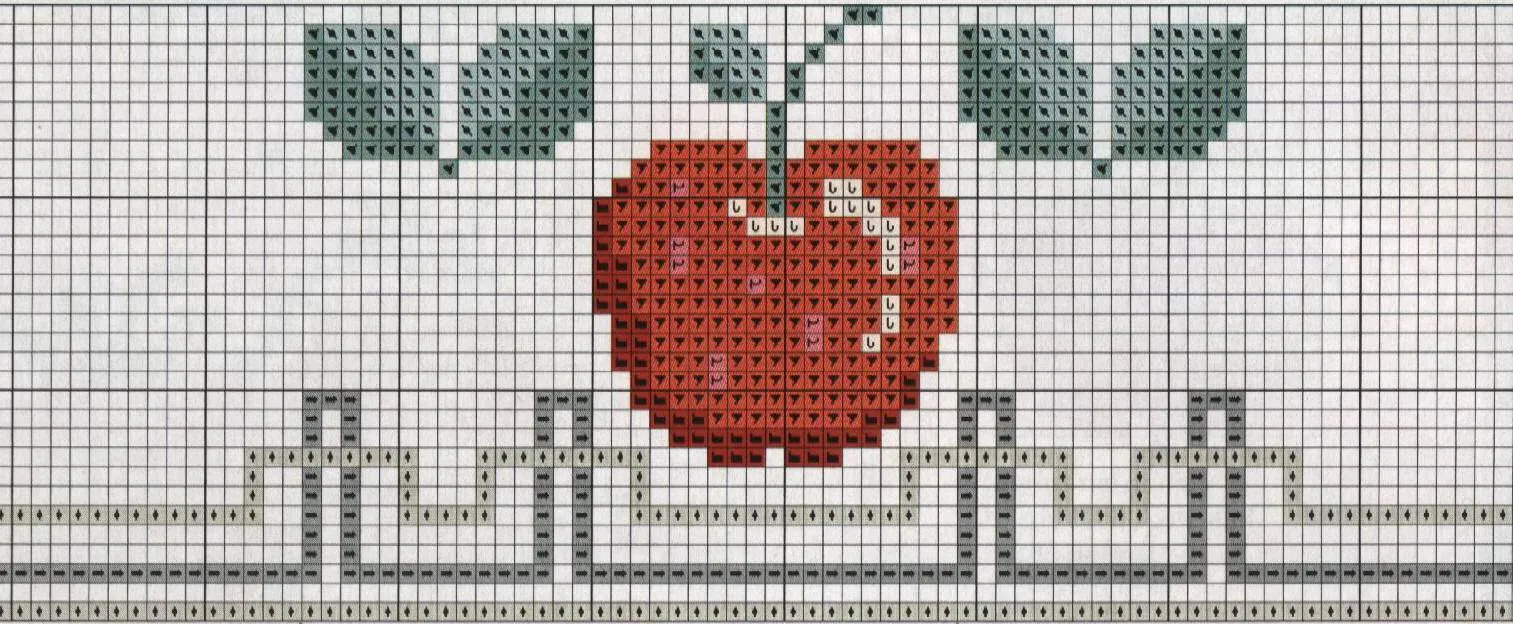 Dibujos de frutas bordadas a punto cruz :: Diseños de figuras de ...