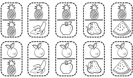 Frutas en inglés para recortar - Imagui