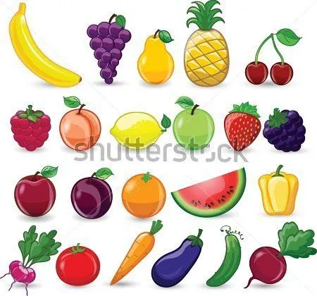 dibujos de frutas y verduras a color - Buscar con Google | DIBUJOS ...