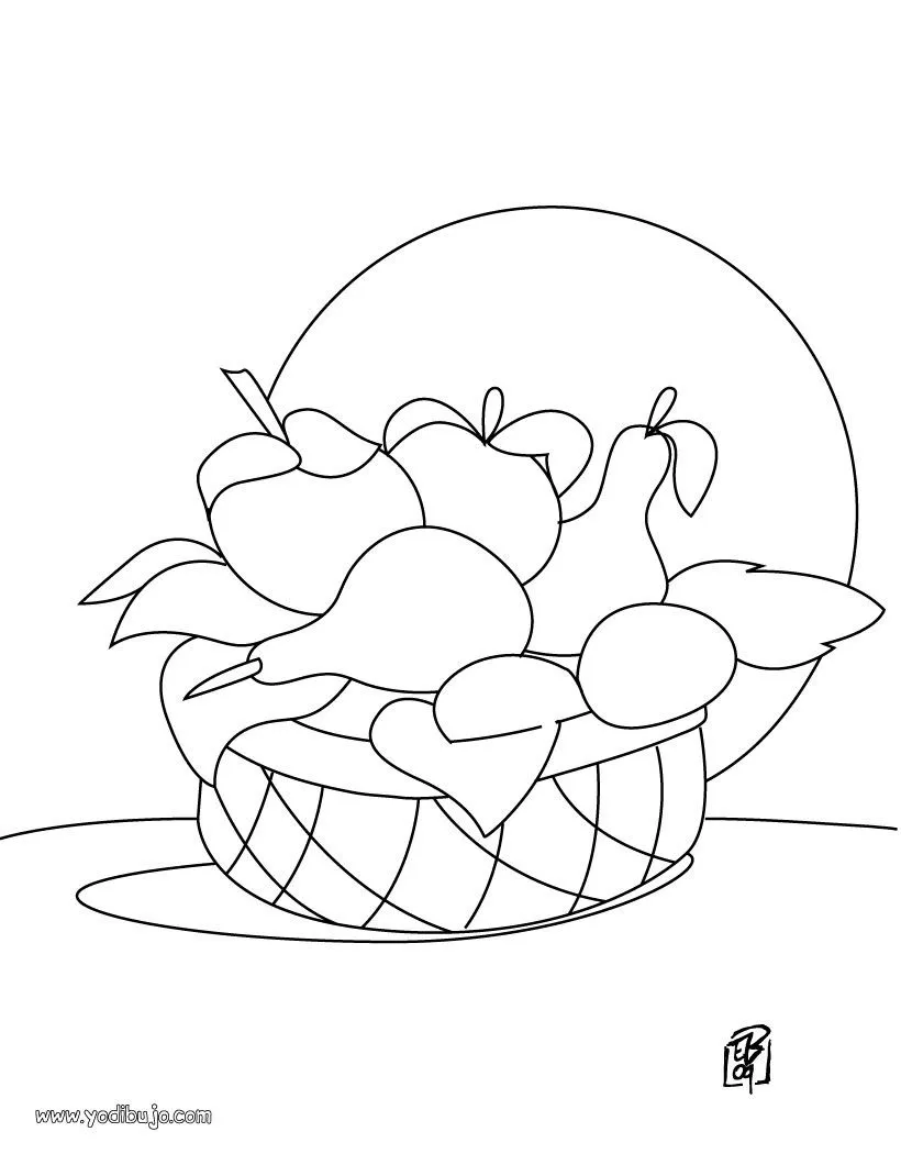 Dibujos de FRUTAS Y VERDURAS para colorear, frutero para imprimir Dibujos de FRUTAS Y VERDURAS para colorear, frutero para imprimir