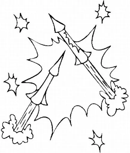 Dibujos de Fuegos artificiales para colorear | Manualidades Infantiles Dibujos de Fuegos artificiales para colorear | Manualidades Infantiles