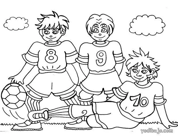 Dibujos de FÚTBOL para colorear - Niños futbolistas