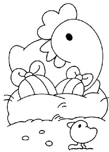 DIBUJOS DE GALLOS Y GALLINAS PARA COLOREAR