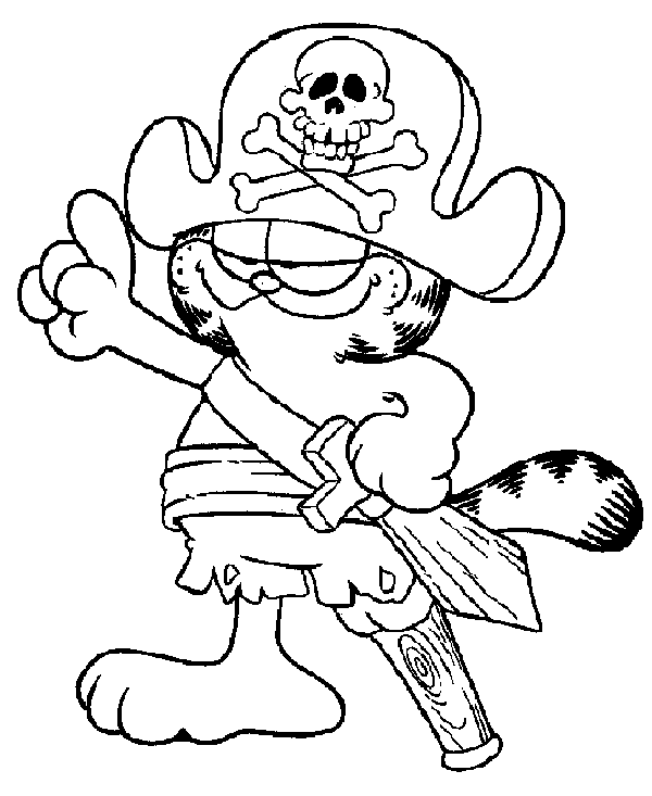 garfield-dizfraz-pirata-dibujo ...