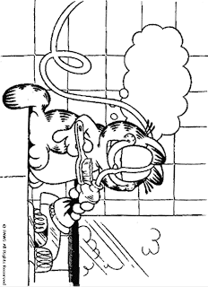 ... colorear: Dibujo de Garfield para colorear! Cepillandose los dientes ... colorear: Dibujo de Garfield para colorear! Cepillandose los dientes