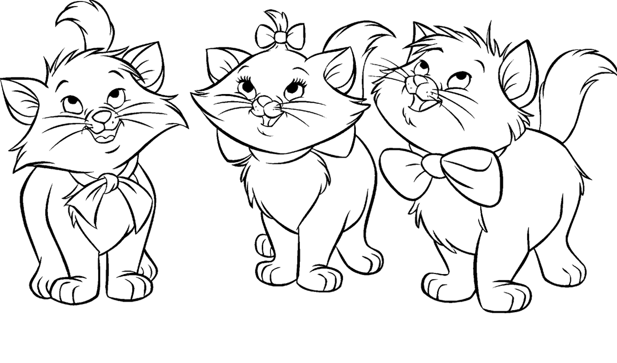 Dibujos de Gatitos lindos y bonitos para colorear | Dibujos para Niños