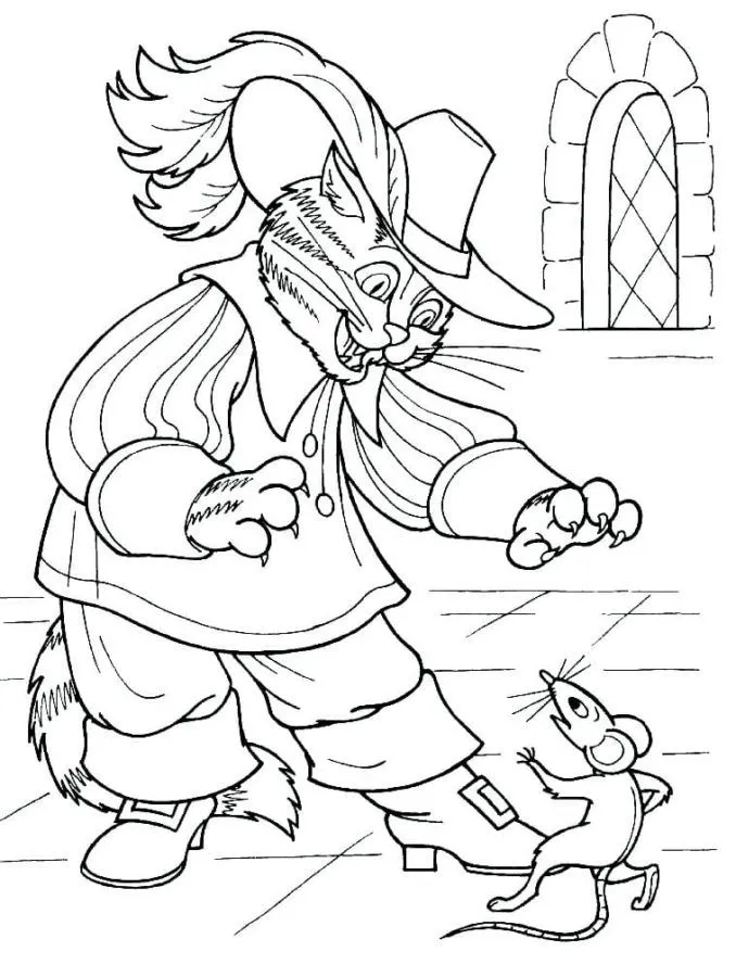 Dibujos de El Gato con Botas para Colorear