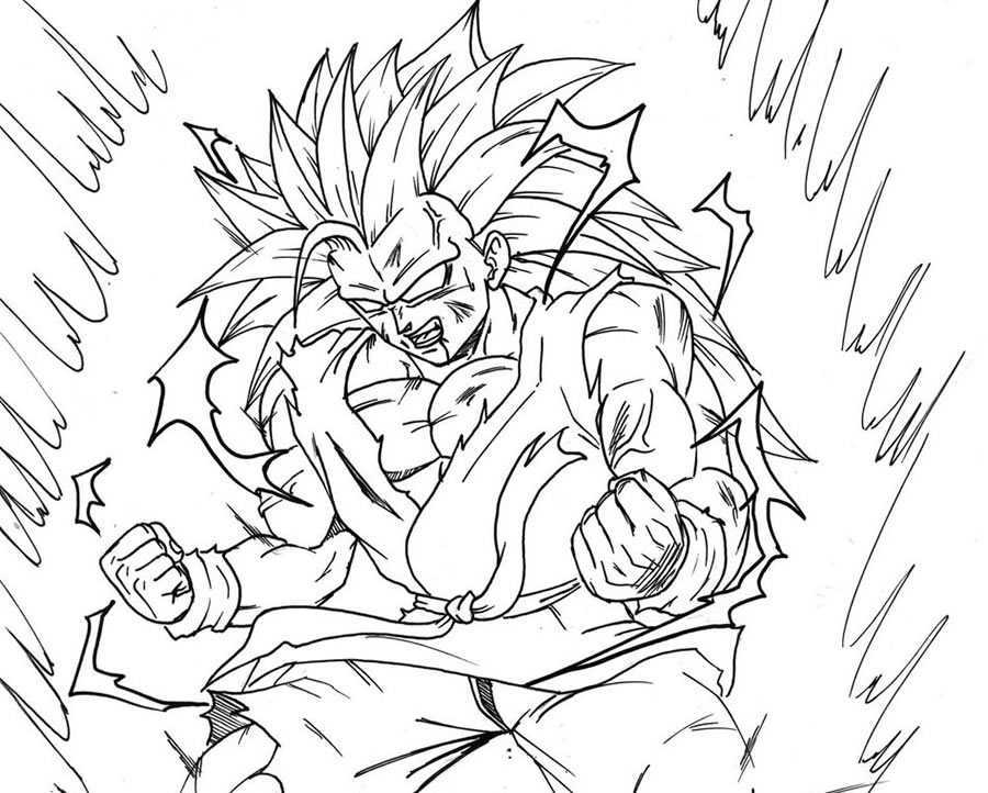 Dibujos de Goku y sus transformaciones para colorear | Colorear imágenes Dibujos de Goku y sus transformaciones para colorear | Colorear imágenes