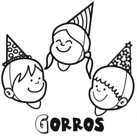 Dibujos de Gorros para niños para colorear