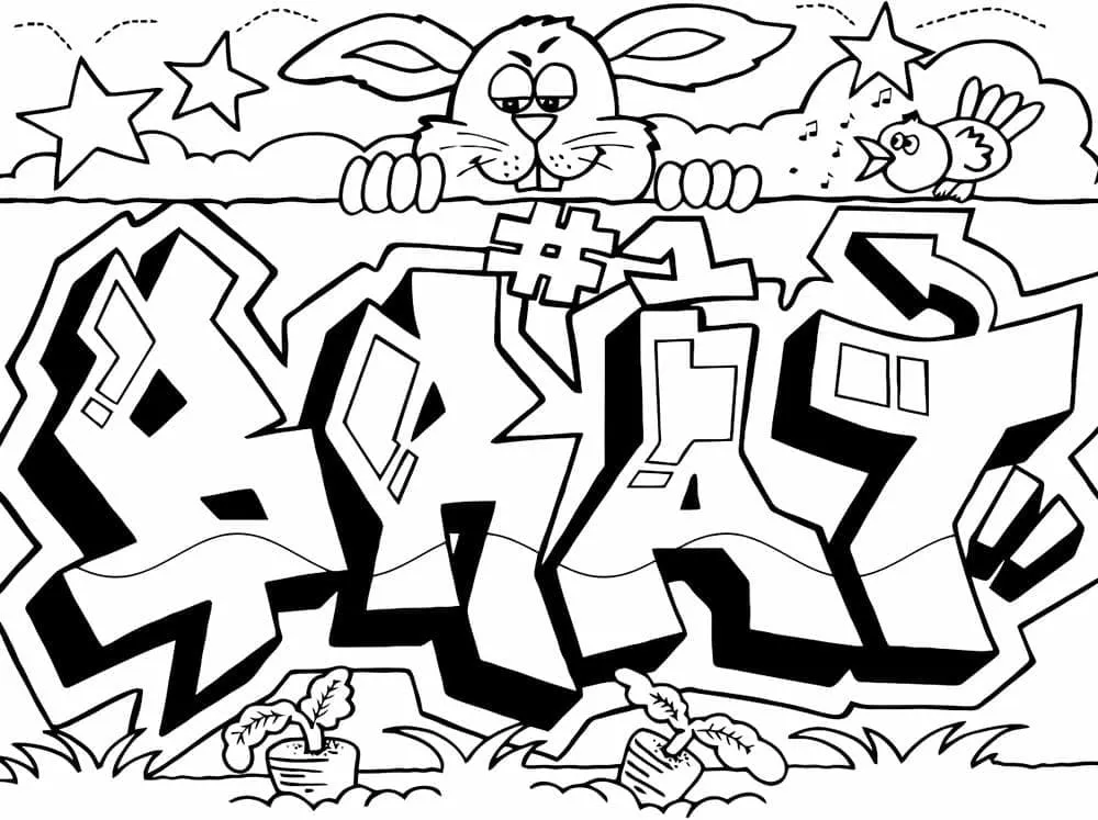 Dibujos de Graffiti para Colorear - 100 imágenes para imprimir gratis Dibujos de Graffiti para Colorear - 100 imágenes para imprimir gratis