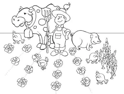 DIBUJOS DE GRANJERO PARA COLOREAR