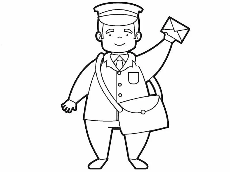 Dibujos gratis de un cartero para imprimir y pintar con los niños Dibujos gratis de un cartero para imprimir y pintar con los niños