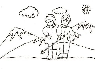 Dibujos gratis para imprimir y colorear de jugando en la nieve ...