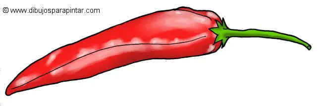 Dibujos de guindillas, chile o pimiento picante
