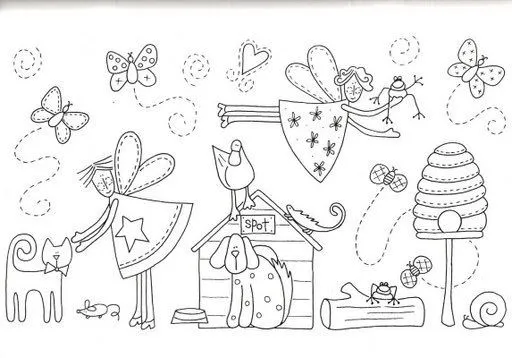 Hadas country para colorear - Imagui