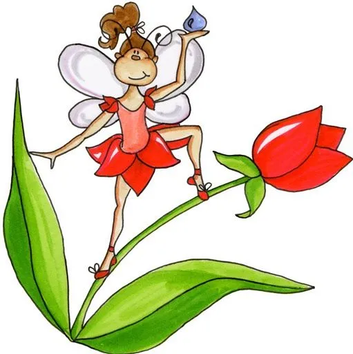 Dibujos de hadas y flores - Imagenes y dibujos para imprimir