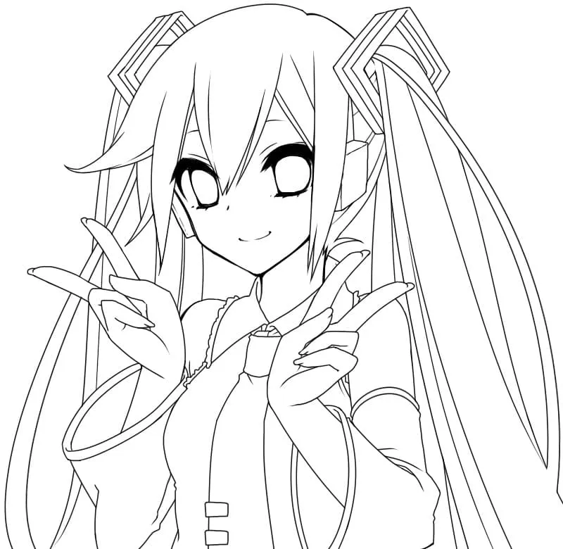 Dibujos de Hatsune Miku para Colorear - Dibujos Para Imprimir Dibujos de Hatsune Miku para Colorear - Dibujos Para Imprimir