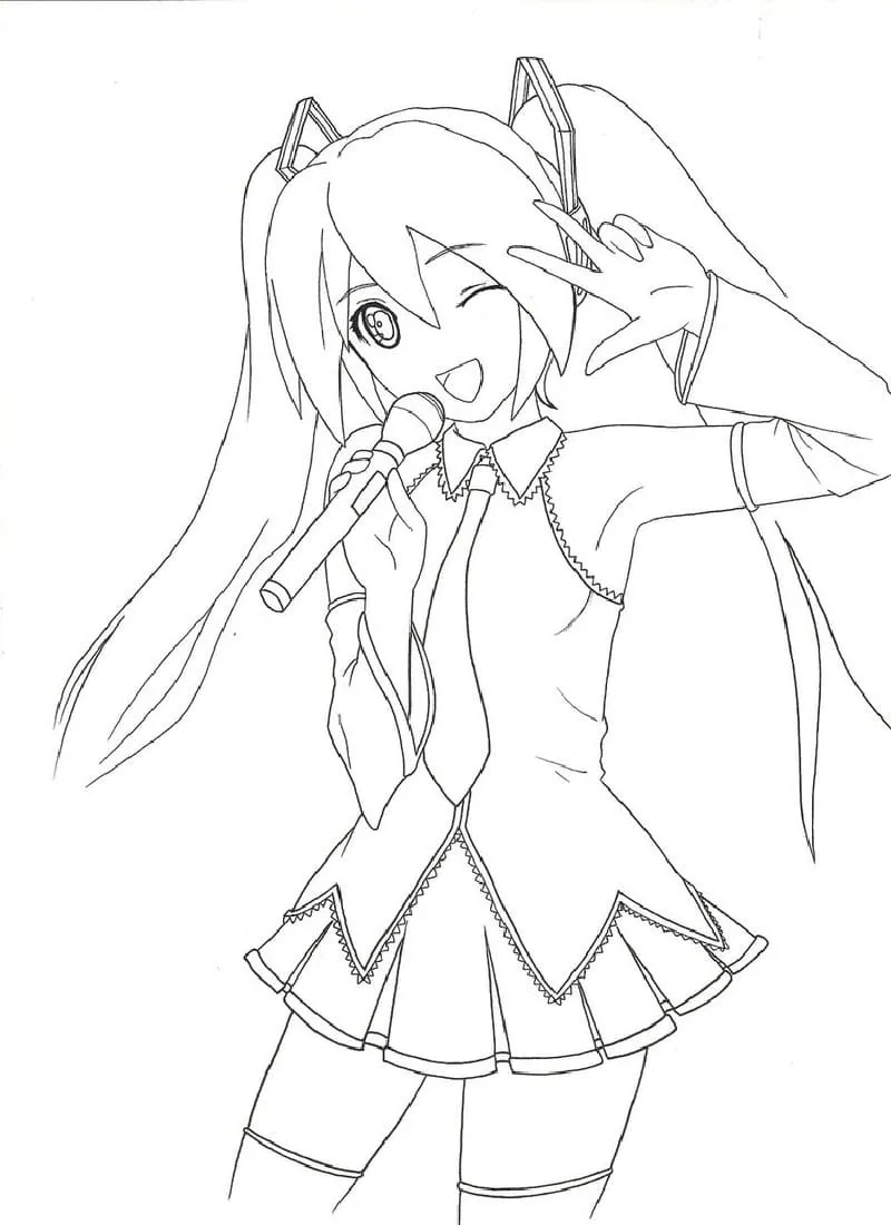 Dibujos de Hatsune Miku para Colorear - Dibujos Para Imprimir Dibujos de Hatsune Miku para Colorear - Dibujos Para Imprimir
