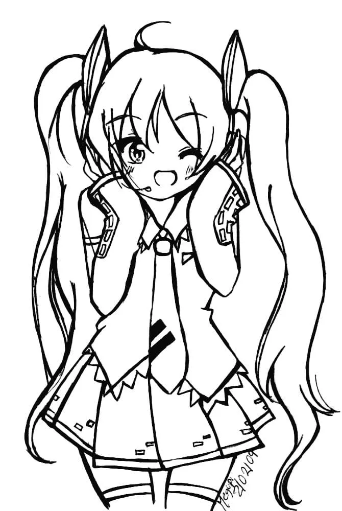 Dibujos de Hatsune Miku para Colorear - Dibujos Para Imprimir Dibujos de Hatsune Miku para Colorear - Dibujos Para Imprimir