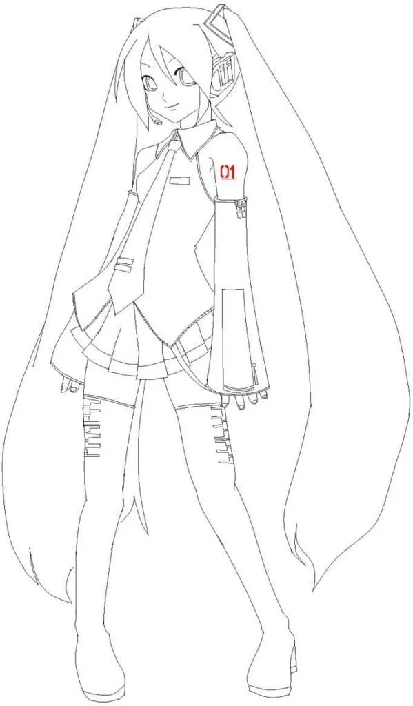 Dibujos de Hatsune Miku para Colorear - Dibujos Para Imprimir Dibujos de Hatsune Miku para Colorear - Dibujos Para Imprimir