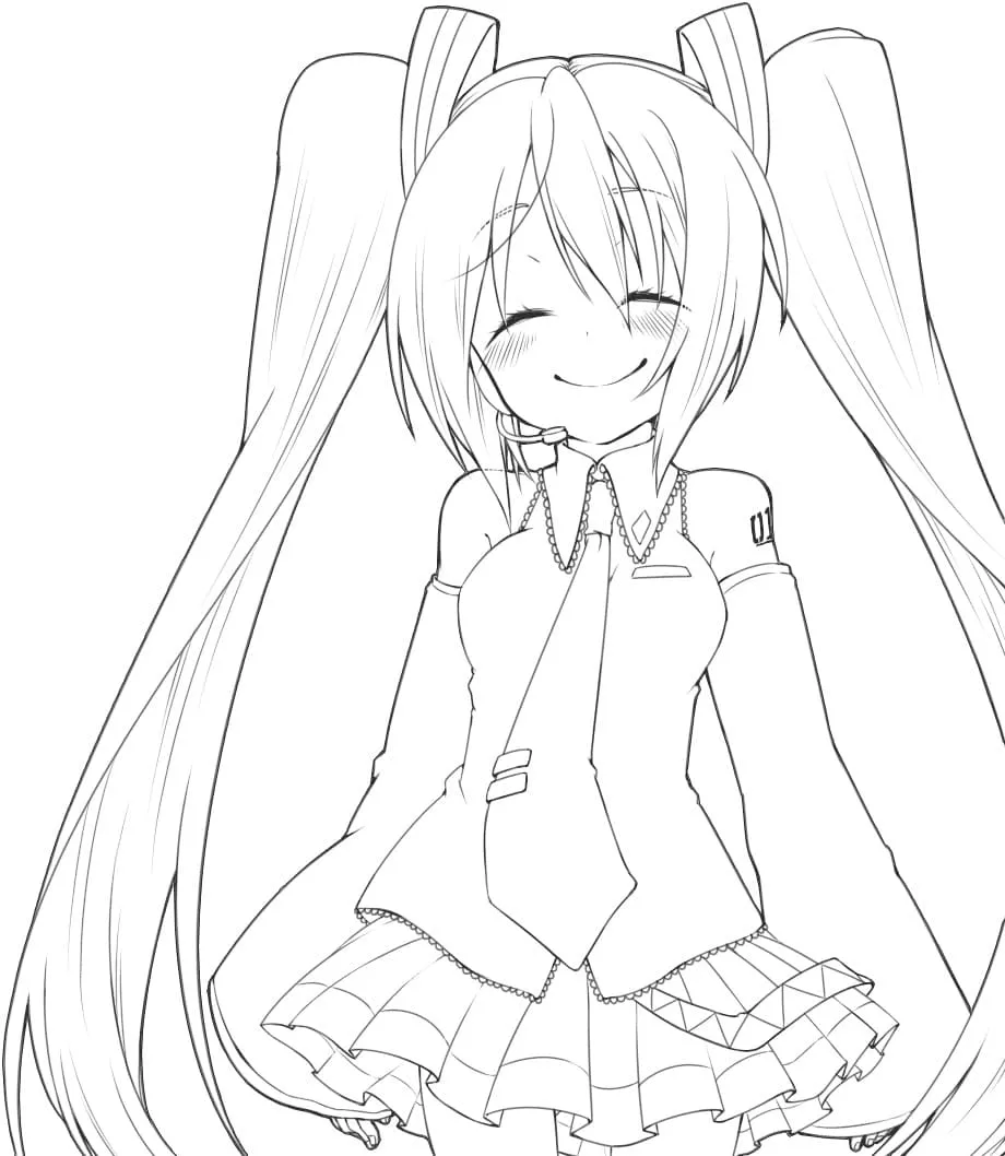 Dibujos de Hatsune Miku para Colorear - Dibujos Para Imprimir Dibujos de Hatsune Miku para Colorear - Dibujos Para Imprimir
