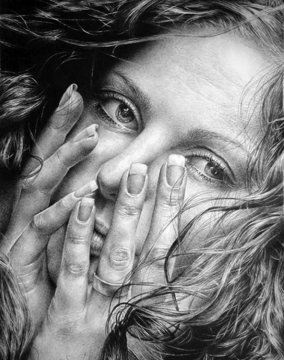 Dibujos de retratos hechos con lápiz grafito