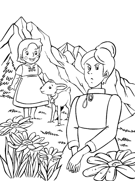 DIBUJOS HEIDI PARA COLOREAR:HEIDI,CABRITILLO Y SEÑORITA ...