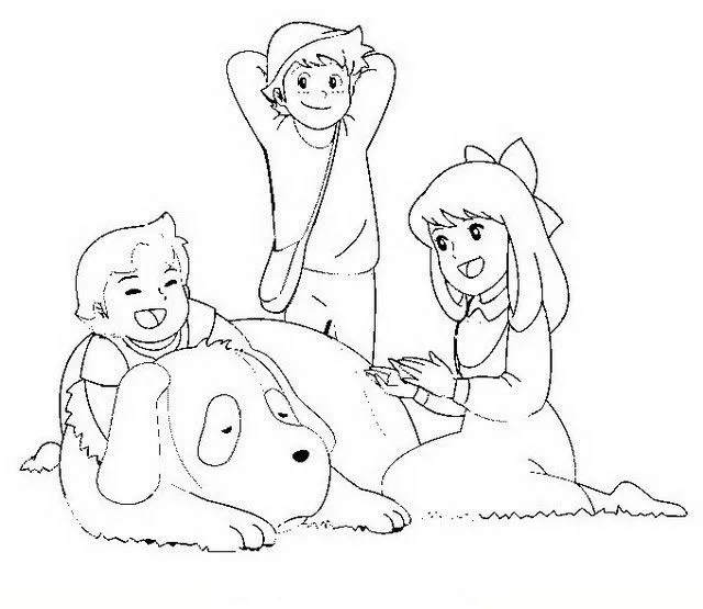 DIBUJOS HEIDI,PEDRO,CLARA Y NIEBLA PARA COLOREAR : COSAS PARA NIÑOS