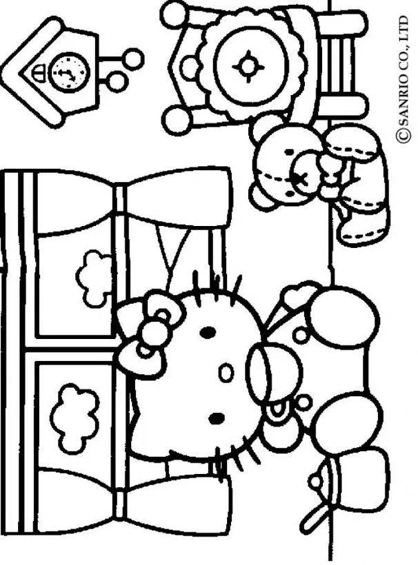Dibujos HELLO KITTY para colorear, hello kitty en su cuarto para ... Dibujos HELLO KITTY para colorear, hello kitty en su cuarto para ...