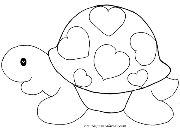 Dibujo de Tortugas para Pintar y Colorear, Dibujos para Pintar