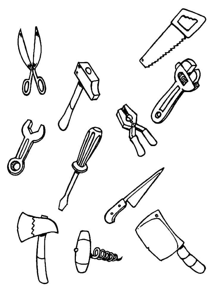 Dibujos de Herramientas para Colorear