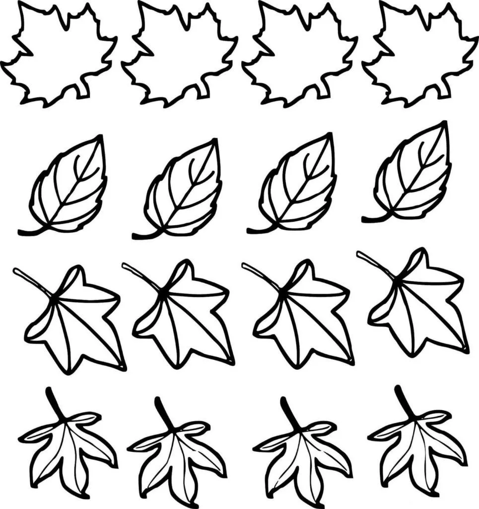 Dibujos de Hojas para colorear | 90 Imágenes para niños Dibujos de Hojas para colorear | 90 Imágenes para niños