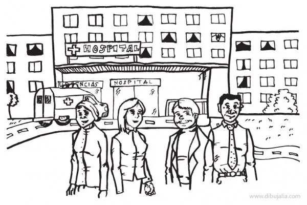 Dibujos de hospitales para colorear | Colorear imágenes