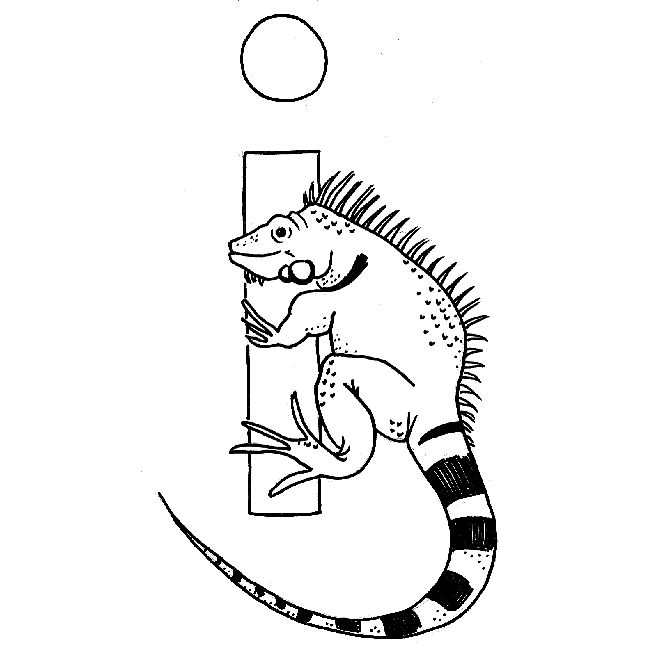 El arte de enseñar: Colorear iguana