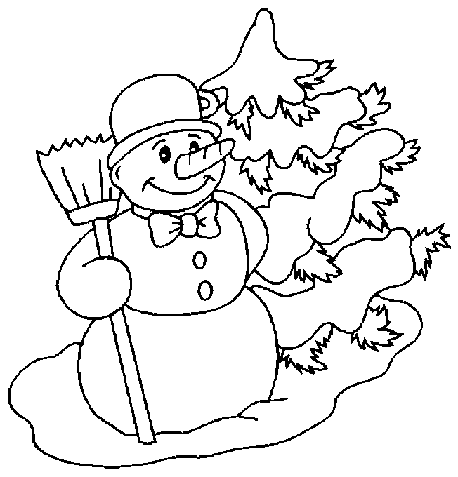 Dibujos para imprimir y colorear: Muñeco de Nieve para colorear Dibujos para imprimir y colorear: Muñeco de Nieve para colorear