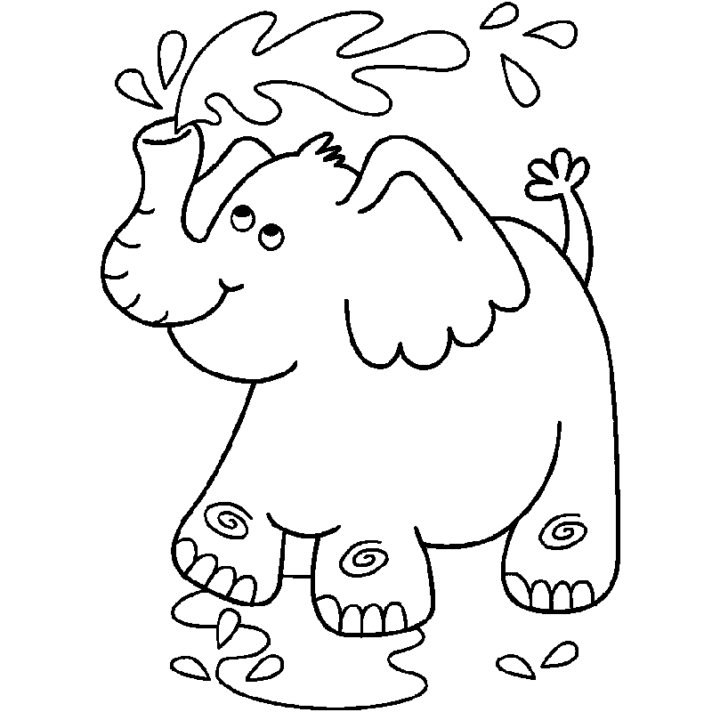 Dibujos para imprimir y colorear: Elefante para colorear Dibujos para imprimir y colorear: Elefante para colorear