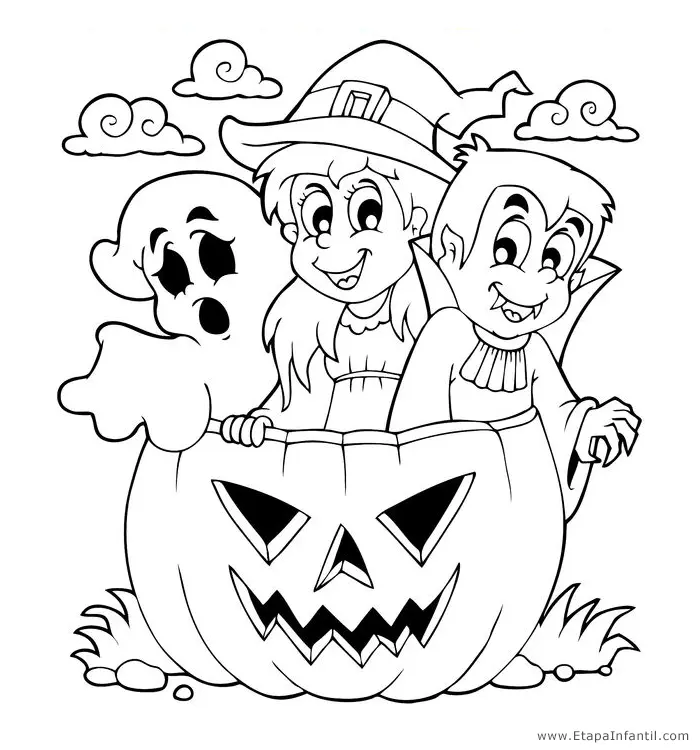 Dibujos para imprimir y colorear en Halloween - Etapa Infantil Dibujos para imprimir y colorear en Halloween - Etapa Infantil