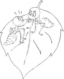 Dibujos para imprimir y colorear: Hormigas para colorear