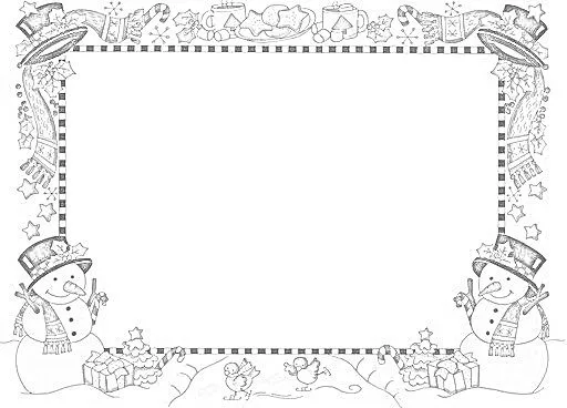Dibujos para imprimir y colorear: Marcos Navideños para colorear