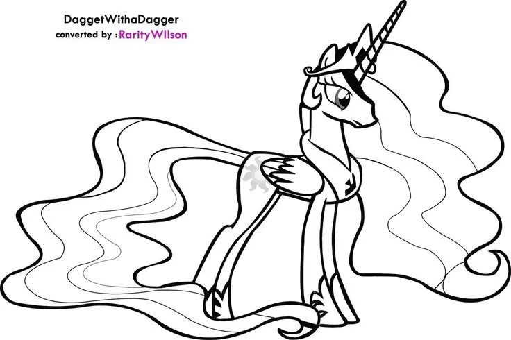 My Little Pony para colorear celestia - Imagui