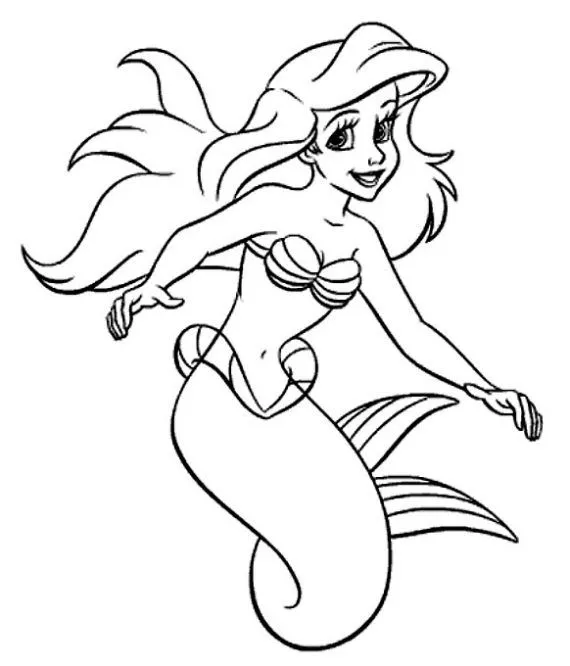 Dibujo de La Sirenita para colorear. Dibujos infantiles de La ... Dibujo de La Sirenita para colorear. Dibujos infantiles de La ...