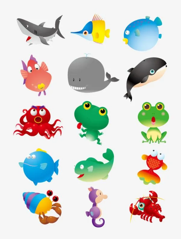 Dibujos infantiles animales acuaticos - Imagui