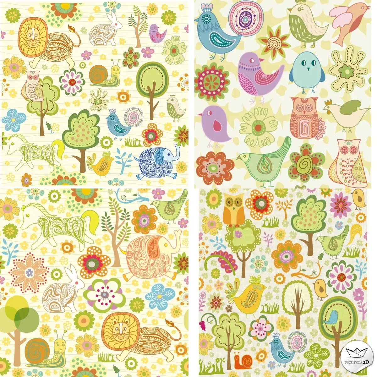 Dibujos infantiles de animales (Childish animal drawings in vector ... Dibujos infantiles de animales (Childish animal drawings in vector ...