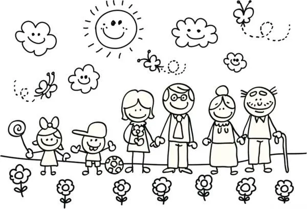 Dibujos infantiles del Día de la Familia para colorear ... Dibujos infantiles del Día de la Familia para colorear ...
