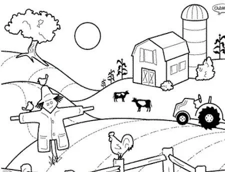 DIBUJOS INFANTILES DE GRANJA. COLOREA TU GRANJA