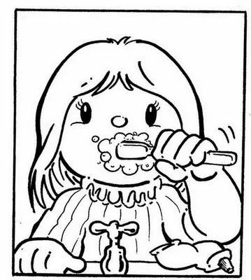 Dibujos infantiles de higiene personal para pintar | Colorear imágenes Dibujos infantiles de higiene personal para pintar | Colorear imágenes