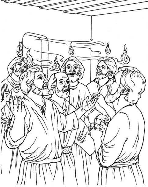 Dibujos Cristianos Para Colorear: Dibujo del dia de pentecostes ... Dibujos Cristianos Para Colorear: Dibujo del dia de pentecostes ...