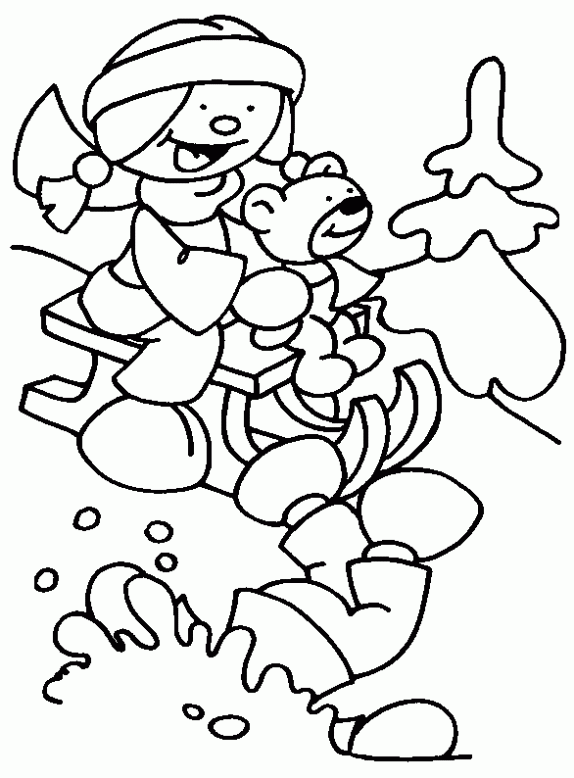 Dibujo de Deportes de invierno para colorear. Dibujos infantiles ...